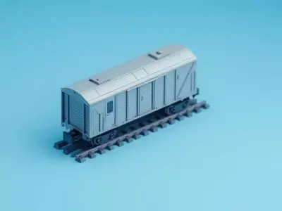 Old train cargo car 3D model