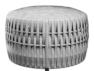 Round Wrapped Pouf 3D model