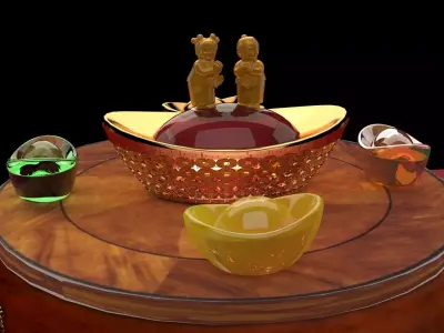 Chinese gold ingot  3D model shop