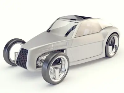 sci fi futuristic car  vray 3D model