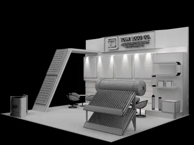 Booth Exhibition Stand a107a 3D model