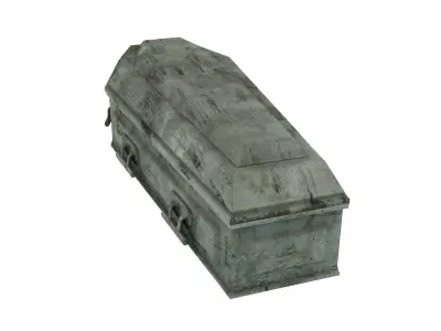Low Poly Vintage Coffin With PBR Materials Low-poly 3D model