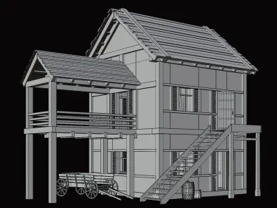 Medieval Village Collection 03 - 4K Textures Game Ready Low-poly 3D model