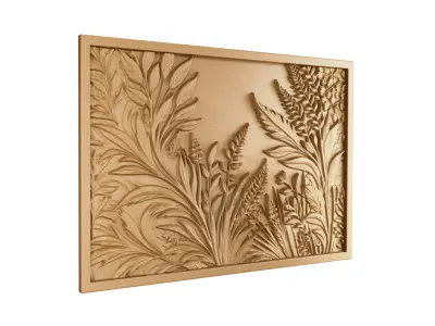 modern panel wall decor set wall relief mural CNC 70 3D model