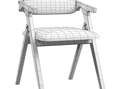 ZHANG TI Solid Wood Folding Dining Chair 3d model Low-poly 3D model