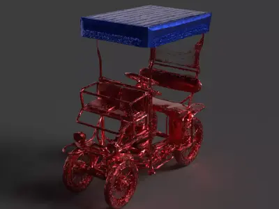 Chinese Surrey bike Low-poly 3D model