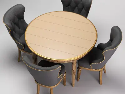 Table chair classic 01 3D model