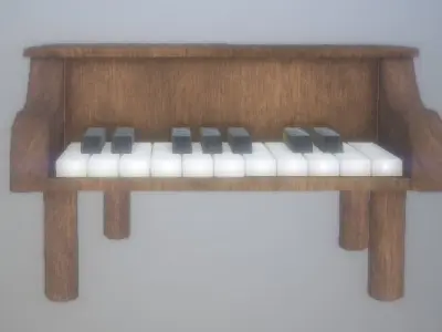 Low Poly Toy Piano PBR Low-poly 3D model