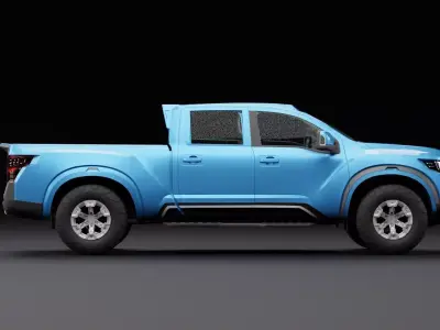 Nissan 4x4 Car Metallic Blue Low-poly 3D model