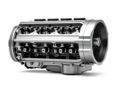 Flat-6 Precision Engine model pack Low-poly 3D model