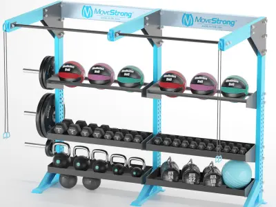 Gym-Tools-Fitness-Body-Building-set-13 gym rack with weights ... 3D model