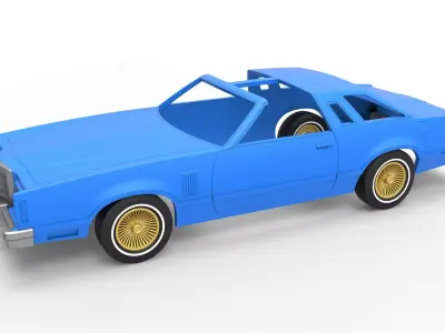 Shell and wheels Thunderbird T-Top 1979 Scale 1 to 25 3D print model