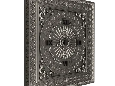 Classic Wall Clock 05 Chrome Low-poly 3D model