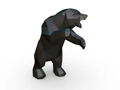bear low poly 3D print model