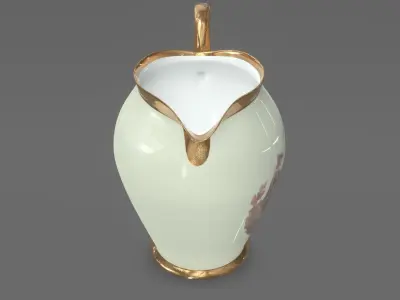 Jug Milk Porcelain Retro 3D Model 3D model