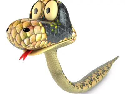 Cartoon Snake Low-poly 3D model Low-poly 3D model