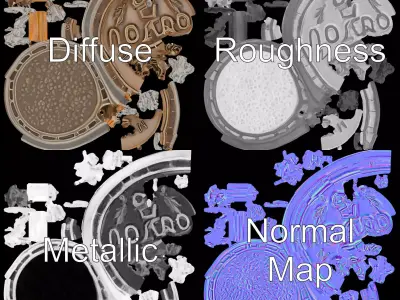 Orion Mission Medal model pack with detailed chain Low-poly 3D model