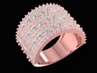 Luxury Full Pave Dome Ring Design for Women  2601 3D print model