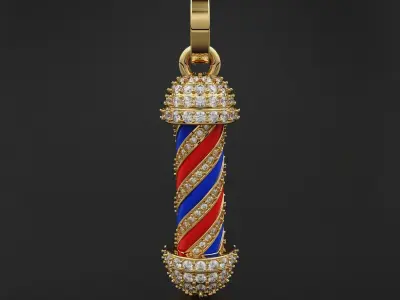 Barber Pole Pendant 3D print model