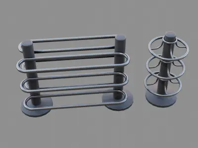 Bowling table rack Low-poly 3D model