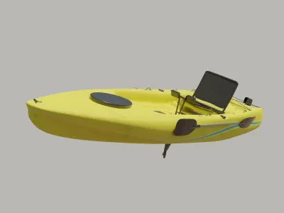 Kayak 3D model with laptop Low-poly 3D model