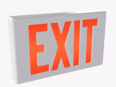 Exit Sign Free low-poly 3D model