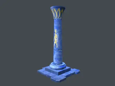 Low Poly Egypt Pillar Low-poly 3D model