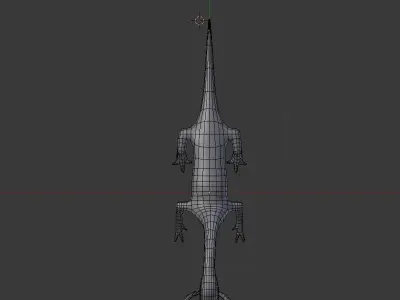Three Headed Alien BASE MESH Free low-poly 3D model