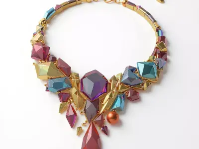 Aurora Prism Necklace  Geometric Luxury Crystal Design 3D print model