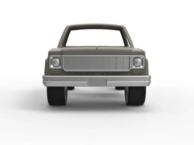 Shell and wheels 1978 Chevrolet C10 Scale 1 to 25 3D print model