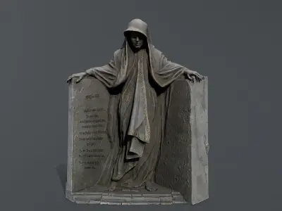 Dark Woman Low-poly 3D model