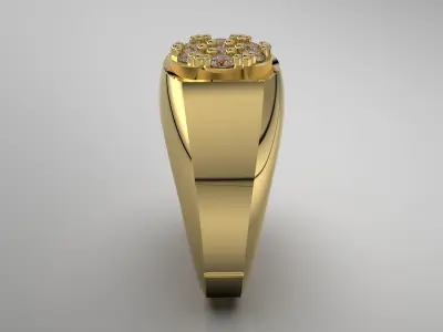 circular ring with stones 3D print model