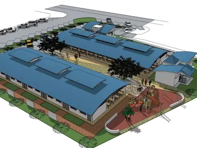 Food Court01 3D model