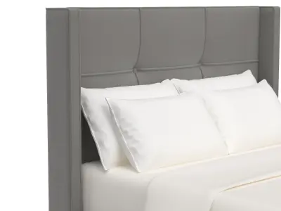 Beverly Bed With Rollout Footboard Storage Grey 3D model