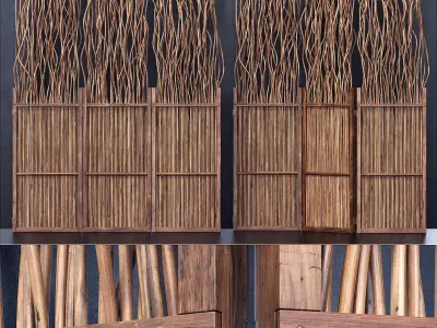 Screen branch crooked decor n5 3D model