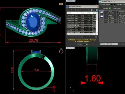 Diamond Jewelry Ring 3D print model 33