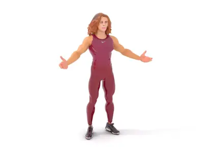 Athletic Female Rigged and Animated Character Model Low-poly 3D model