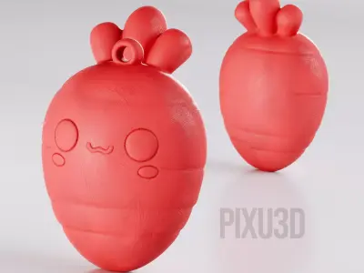 PIXU3D - Cute Carrot 3D Model for Printing and Rendering 3D print model