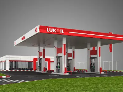 gas station 3D model
