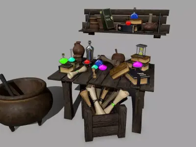 Alchemy Set Low-poly 3D model