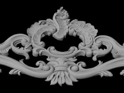 Central decor ornament for furniture 3D model 1051