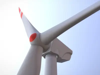 Wind Power Station Rigged and Animated 3D model