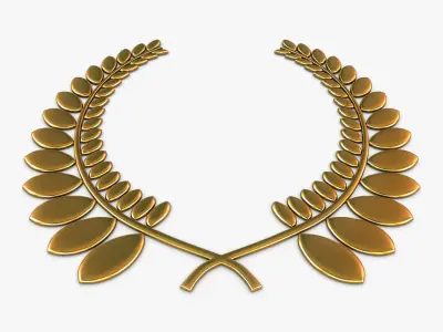 Wreath Emblem Gold v 1 3D model