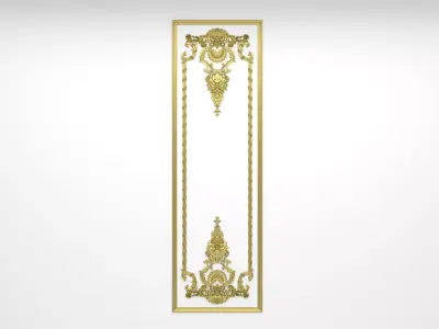 Plaster decorative frame 3D model 04 3D model