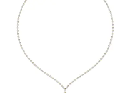 Luxury Y Style Diamond Drop Necklace CAD Design 3DM STL 3D print model