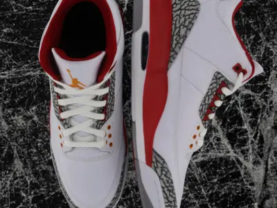 NIKE AIR JORDAN 3 CARDINAL RED 3D SHOES Low-poly 3D model