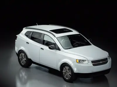 Realistic Mid-Size SUV 3D Model Low-poly 3D model