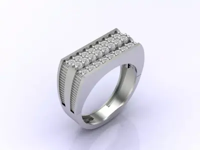 Print Ready STL 3DM  Gents Rings Diamond Men Ring  3D print model 181