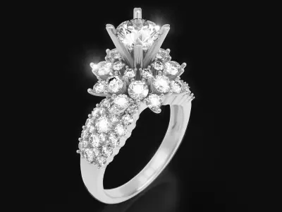 Luxury Engagement Ring 3D print model