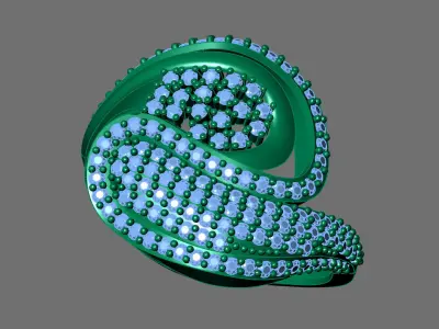 Womens Rings With Stone Ring Ready STL 3DM Models Rings women 3D print model 28